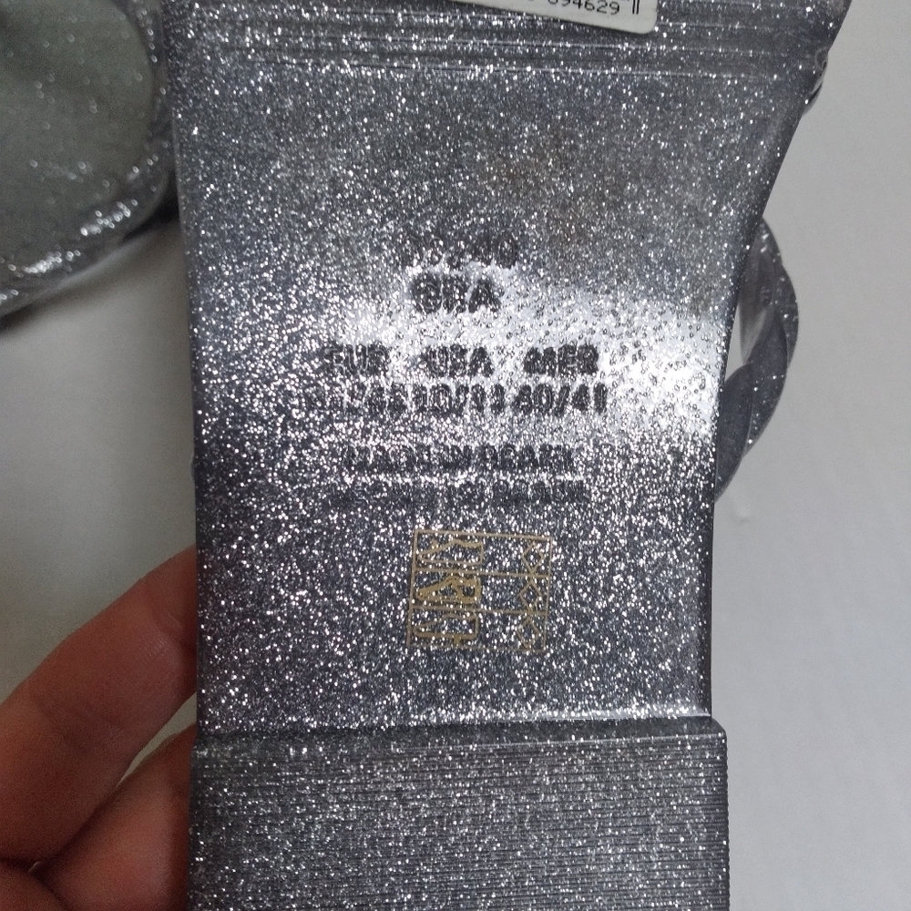 Schutz Silver Metallic Glitter Jelly Gladiator Flat Slide On  Sandals Size 9 - Picture 3 of 9